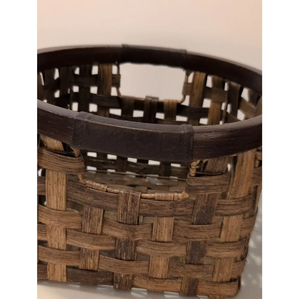 Vintage Woven Rustic Brown Storage Basket - Home Accents